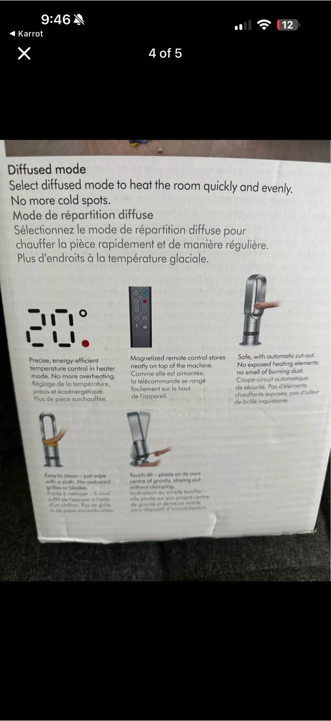 Dyson Heater + Cooling Fan tower -brand new in packaging - photo 5