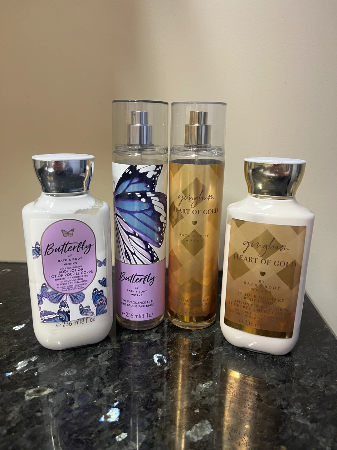 Bath & Body Works Lot: Butterfly & Gingham Heart of Gold