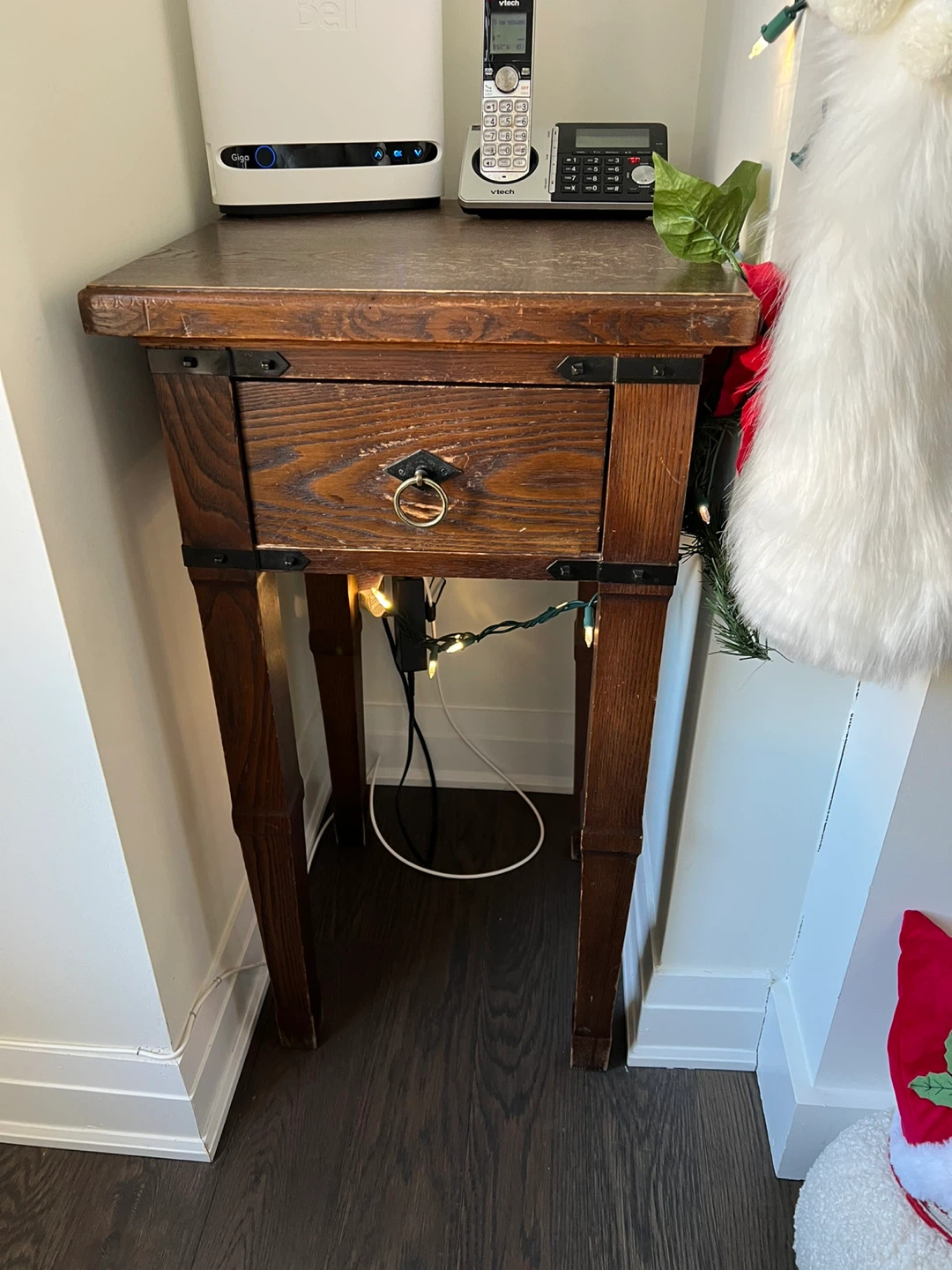 Wooden Side Table with Drawer