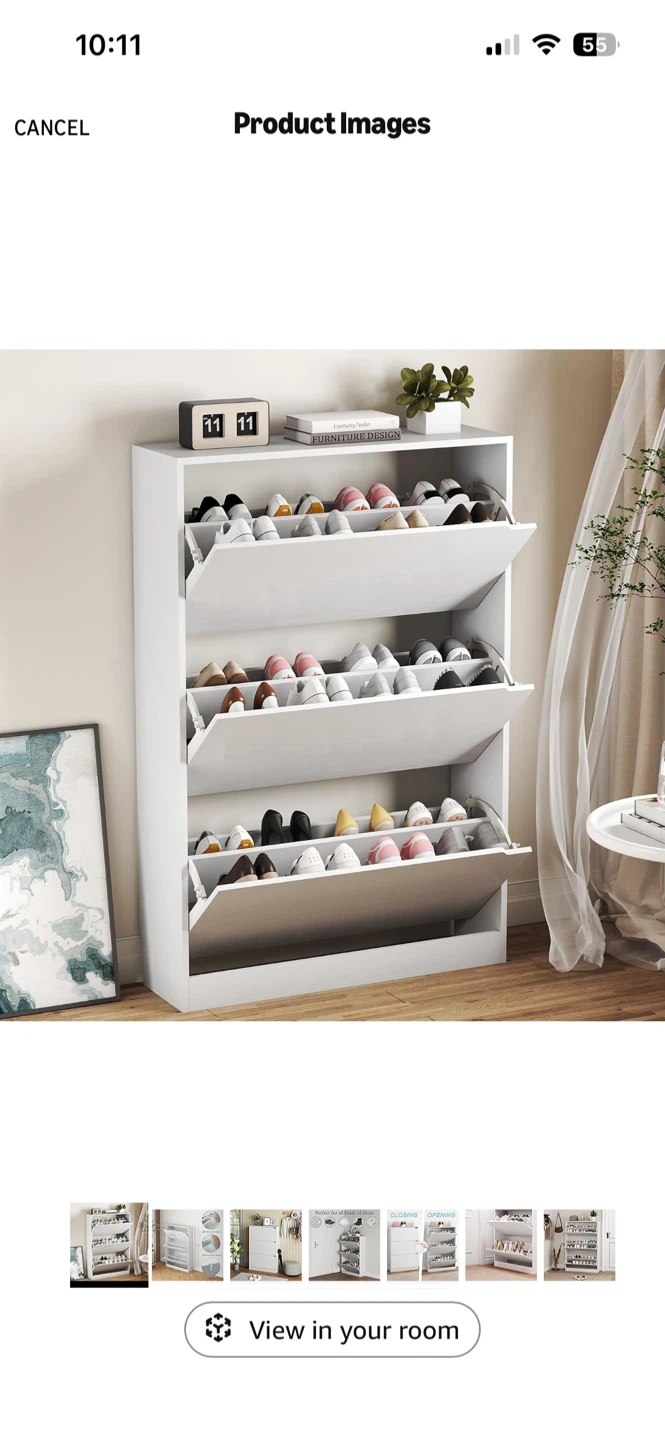 White Shoe Storage Cabinet