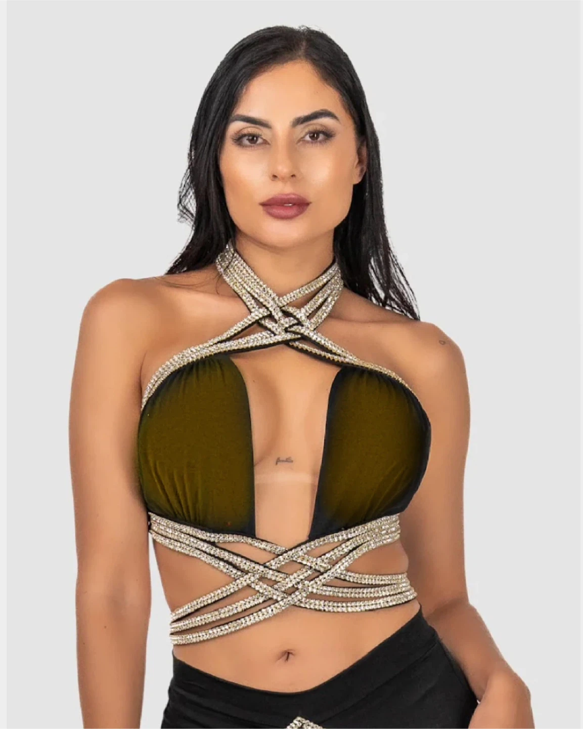 Black/Gold Diamond Top S