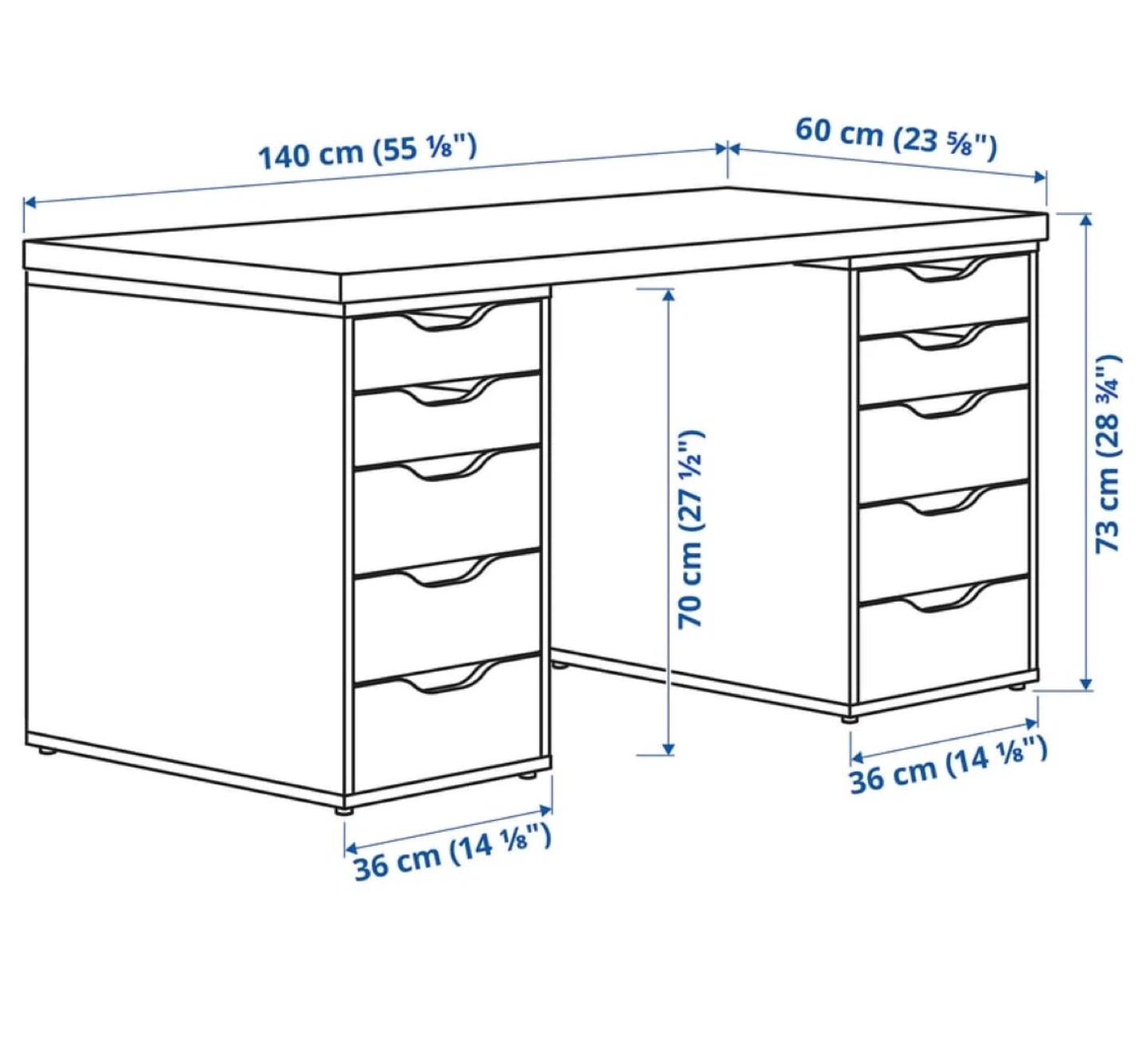 IKEA Alex Desk - White - photo 4
