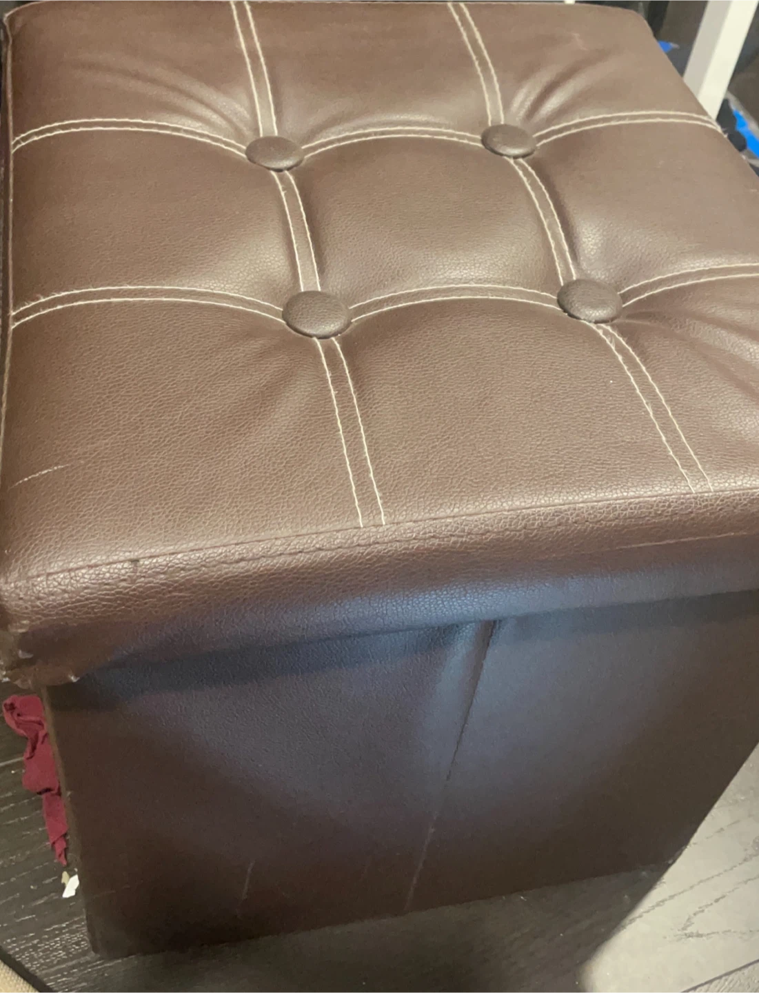 Brown Foldable Storage Ottoman