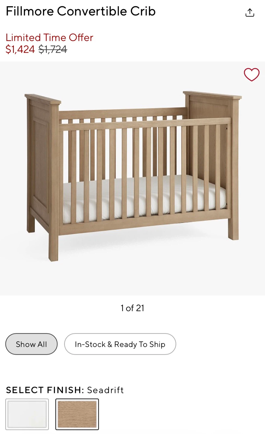 Pottery Barn Kids Fillmore Convertible Crib