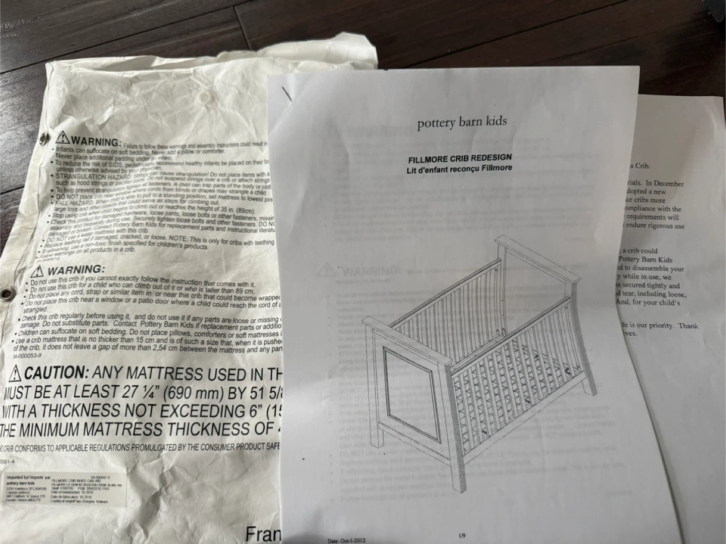 Pottery Barn Kids Fillmore Convertible Crib - photo 2