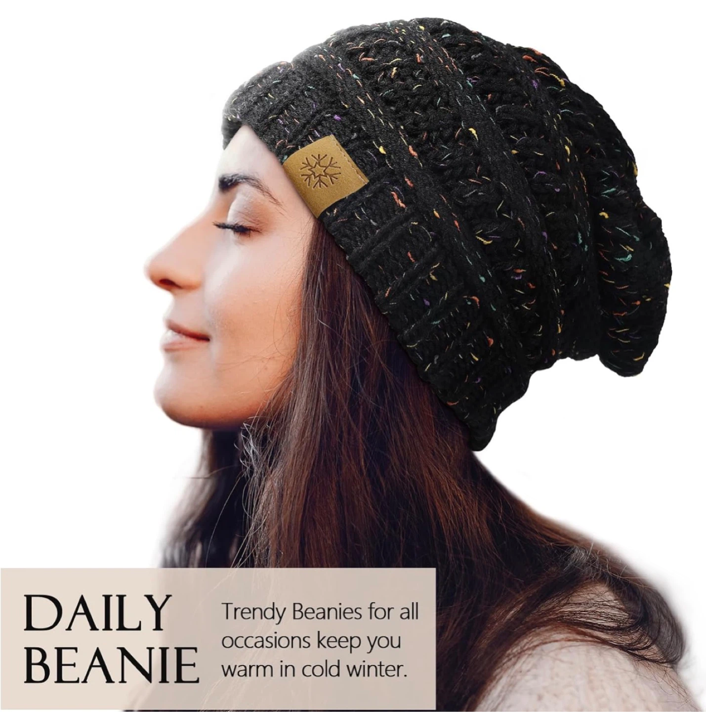 Fashion Black Knit Beanie - - photo 2