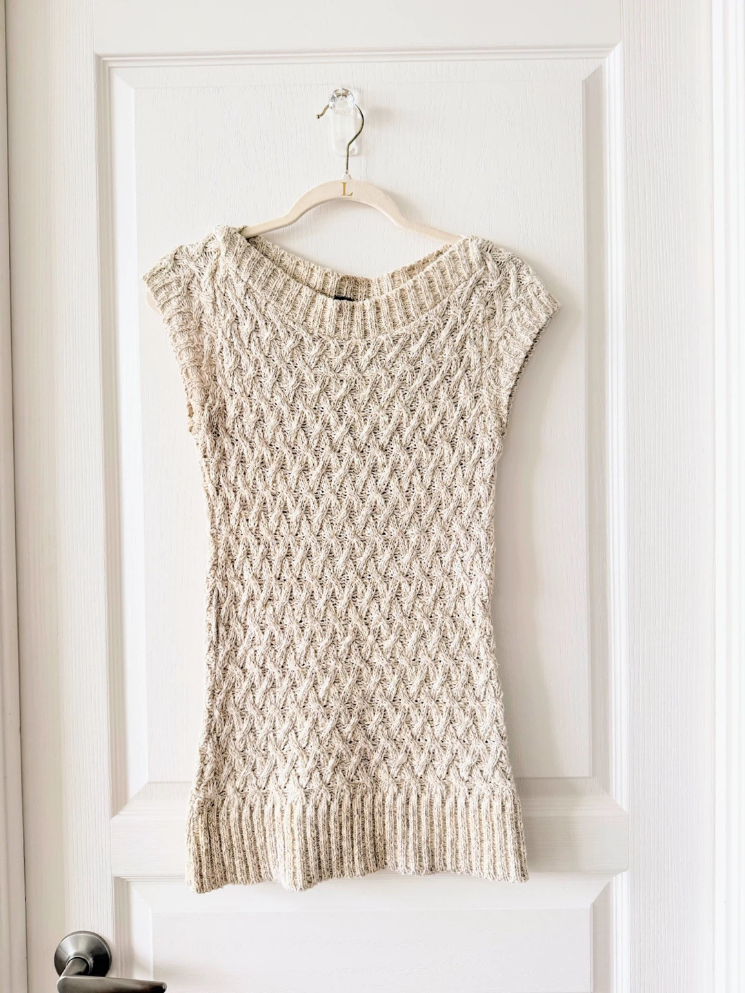 Cream Knit Tank Top - Size L