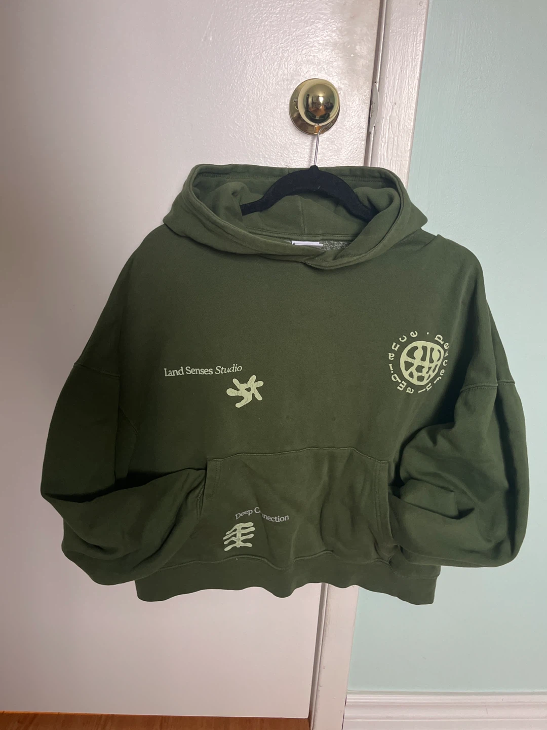 Zara Olive Green Hoodie - Size Small