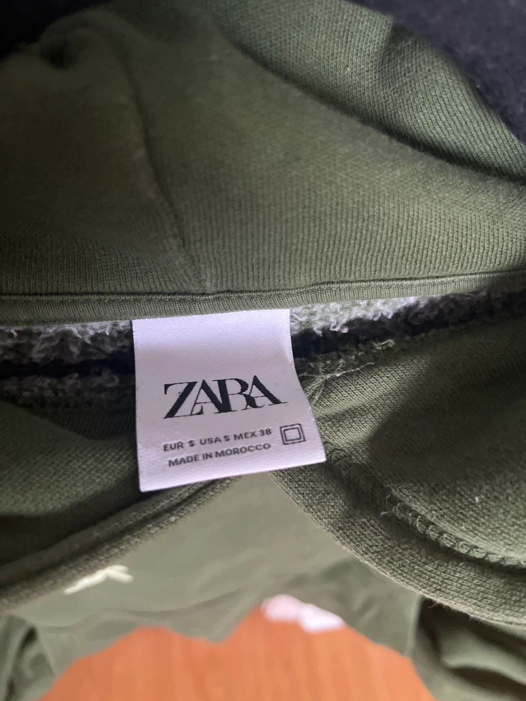 Zara Olive Green Hoodie - Size Small - photo 2