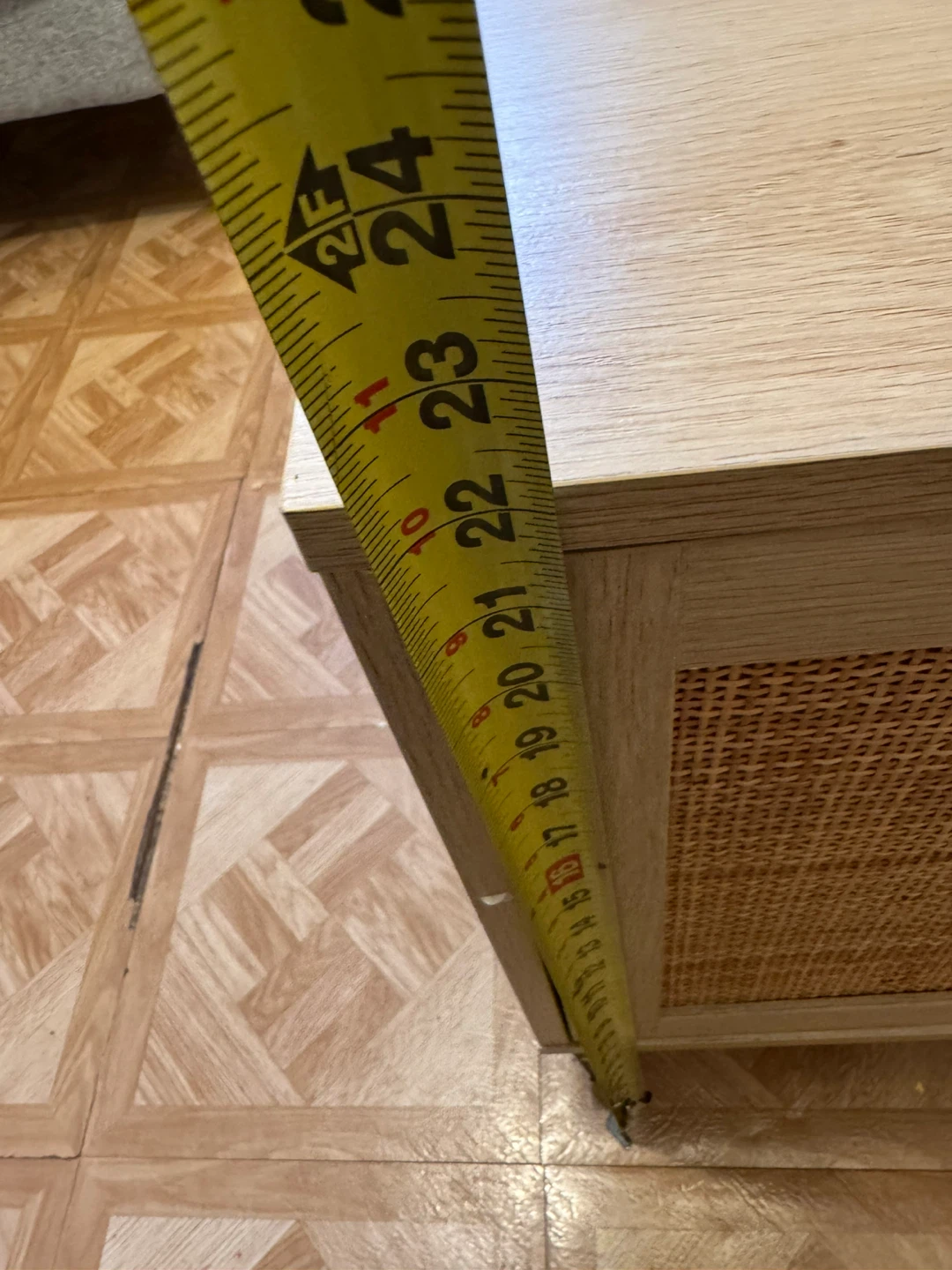 Wood TV Stand with Rattan Doors - photo 5