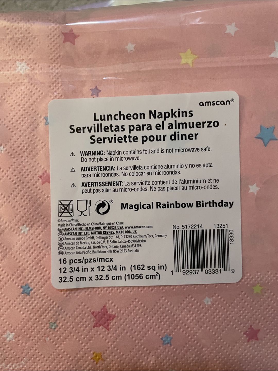 Amscan & Paper Art Napkins - Unicorn & Rainbow Theme - photo 5