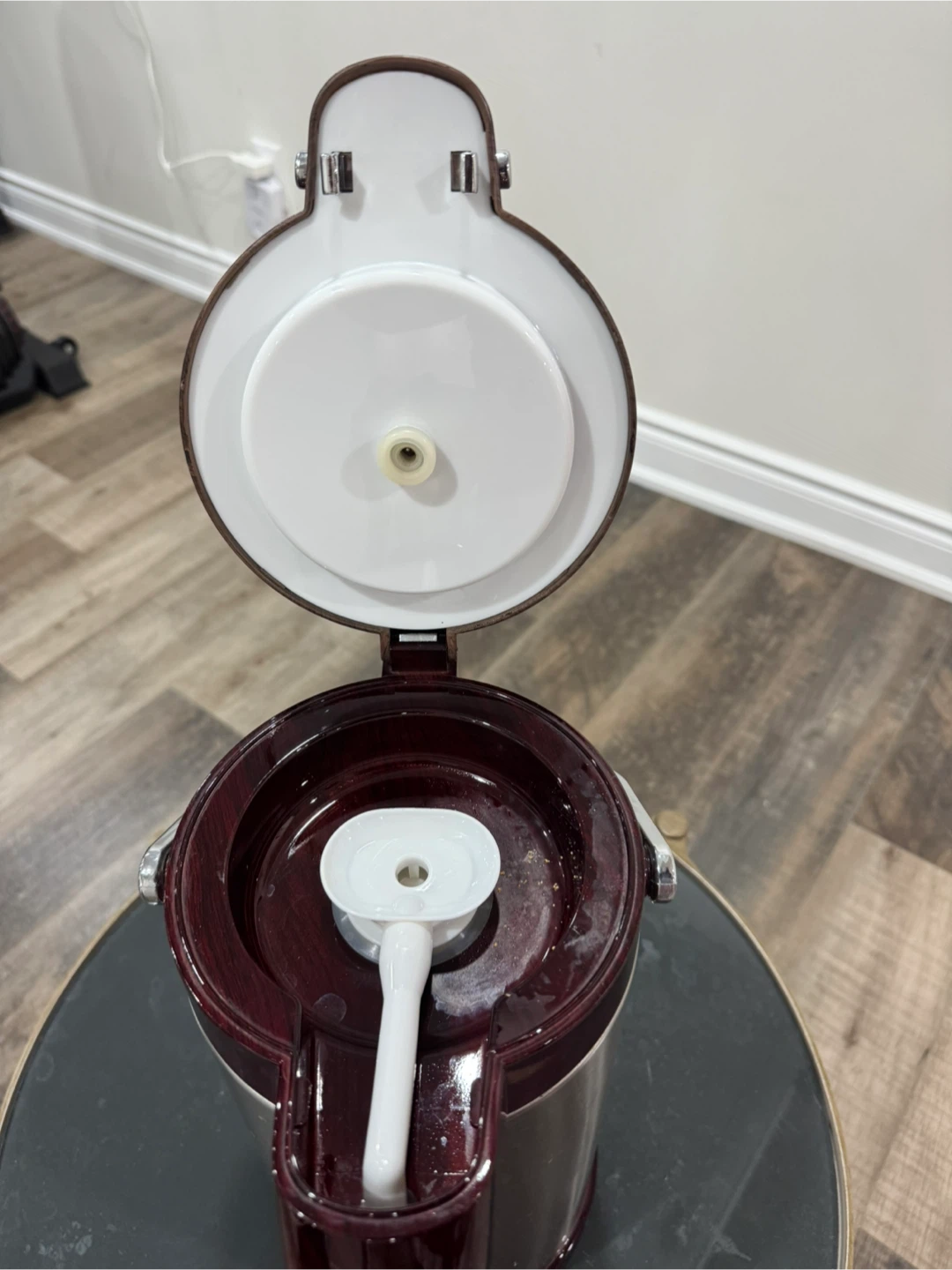 Vintage Burgundy & Stainless Steel Thermal Dispenser - photo 4