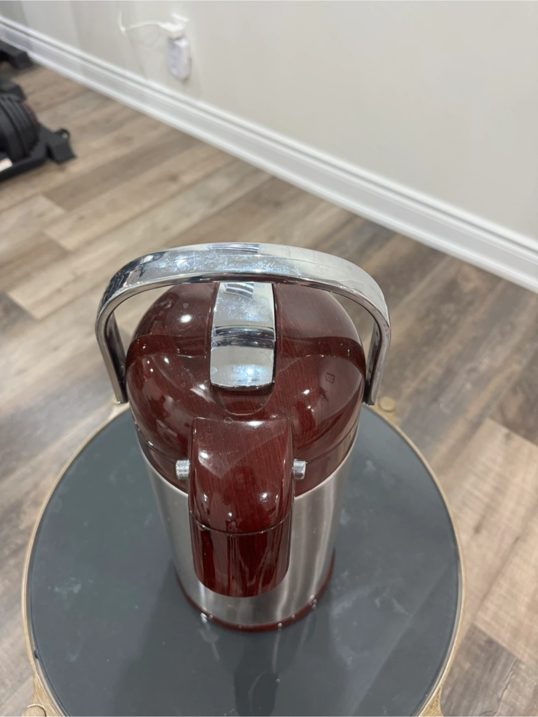 Vintage Burgundy & Stainless Steel Thermal Dispenser - photo 2