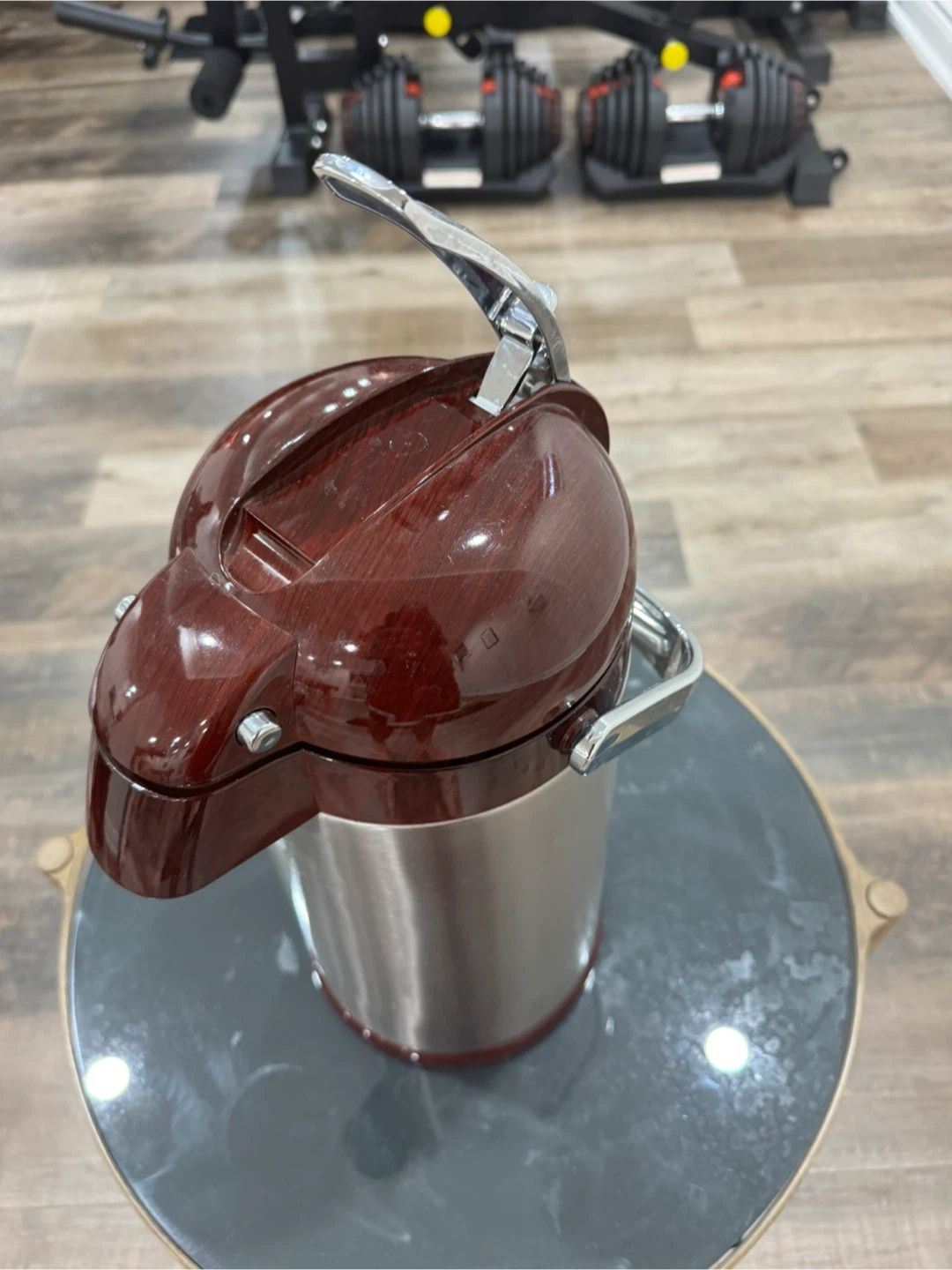 Vintage Burgundy & Stainless Steel Thermal Dispenser - photo 3
