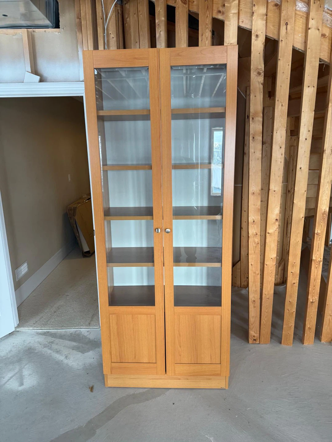 Wooden Glass Door Bookcase