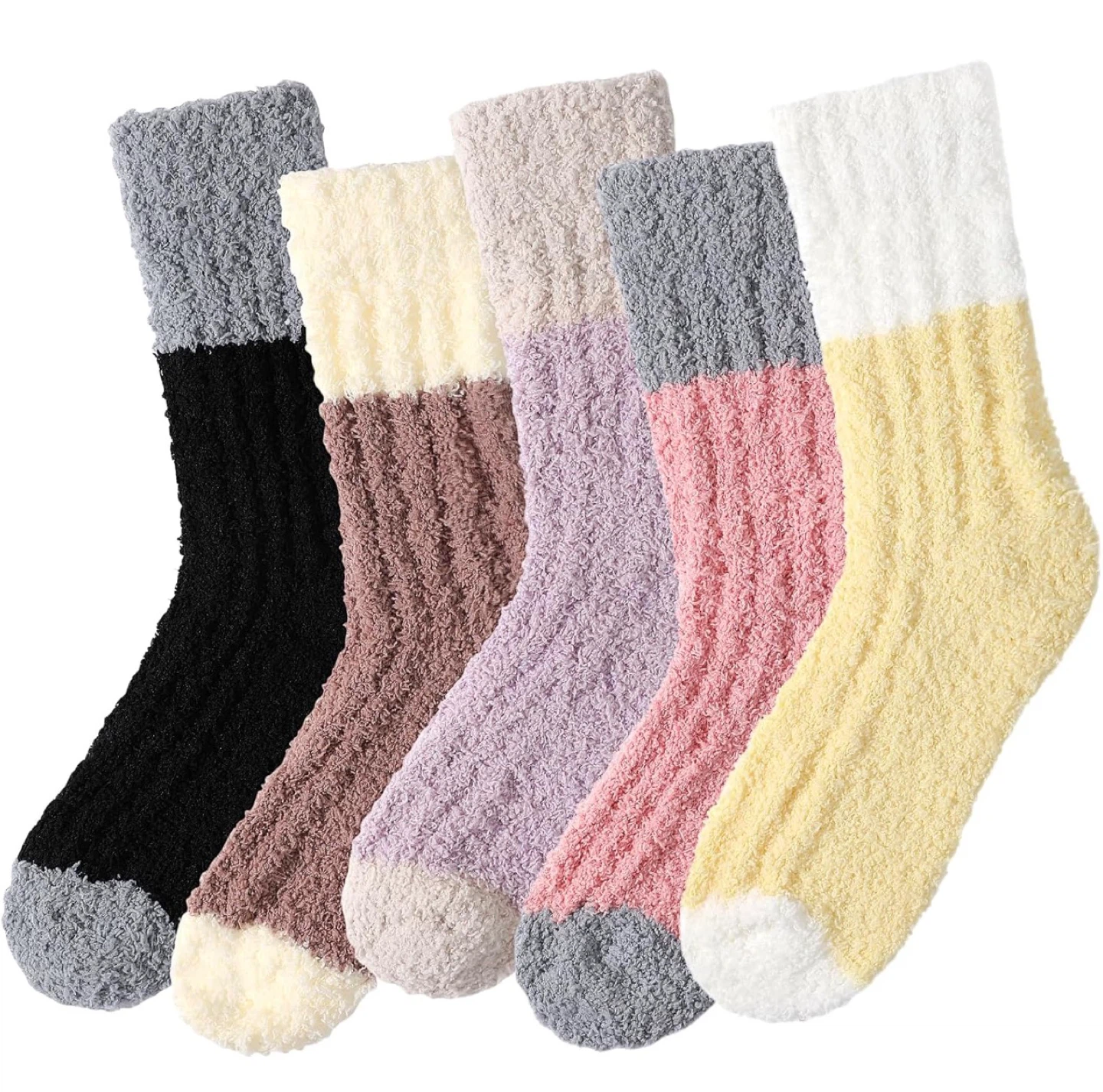 Fuzzy Socks - Size 6-10 - 5 Pairs