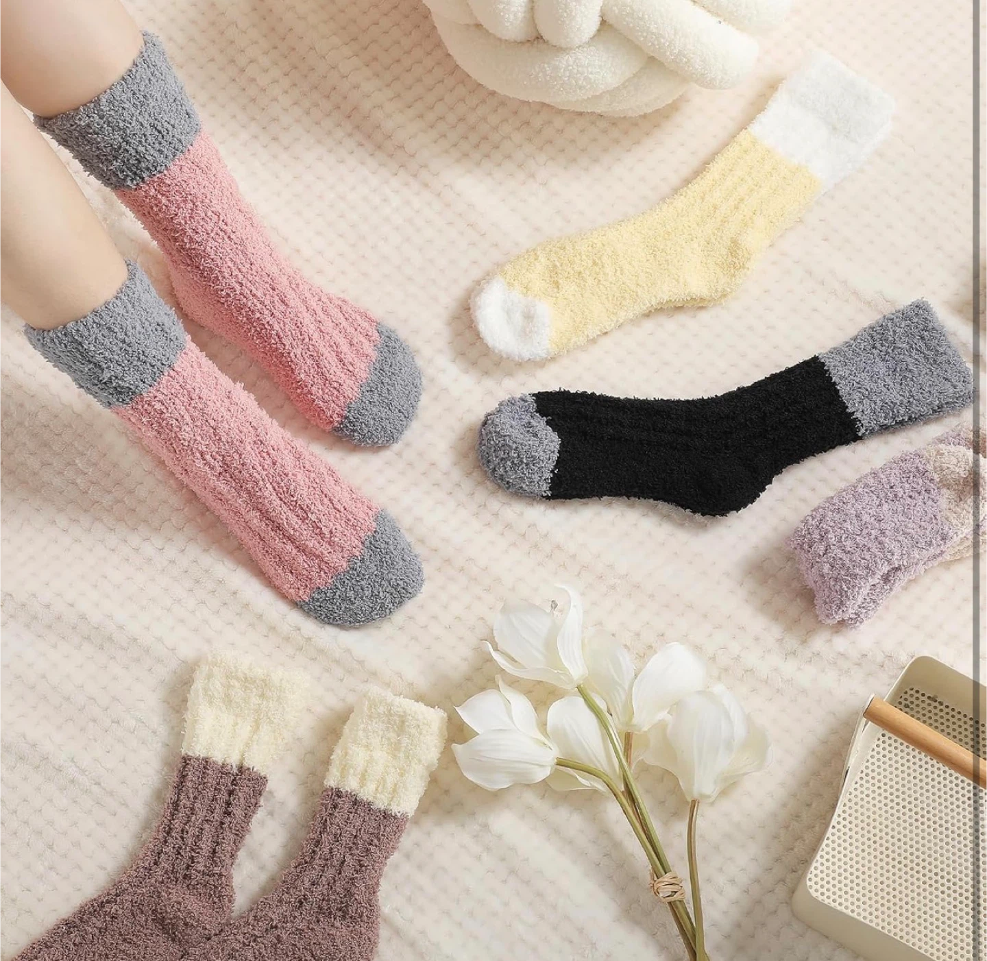 Fuzzy Socks - Size 6-10 - 5 Pairs - photo 5