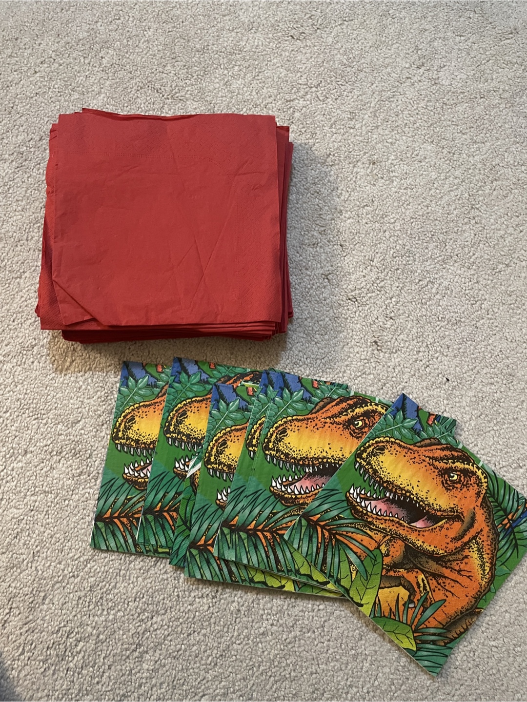 10 Dinosaur & 40 Red Napkins