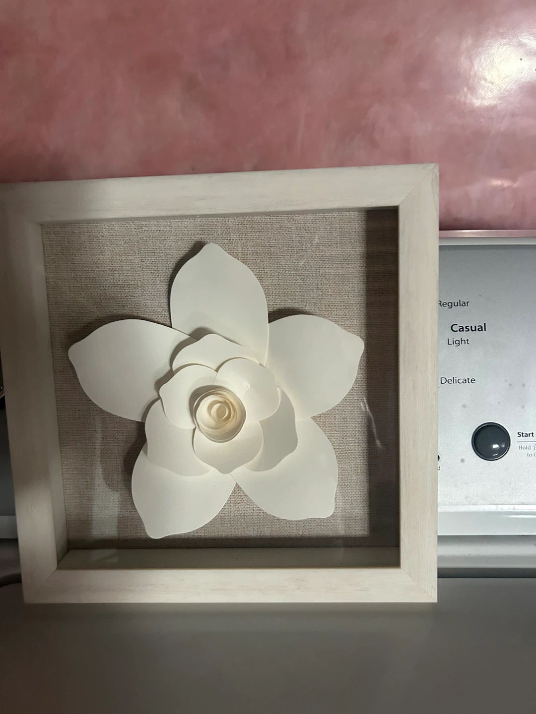 Framed White Flower Art