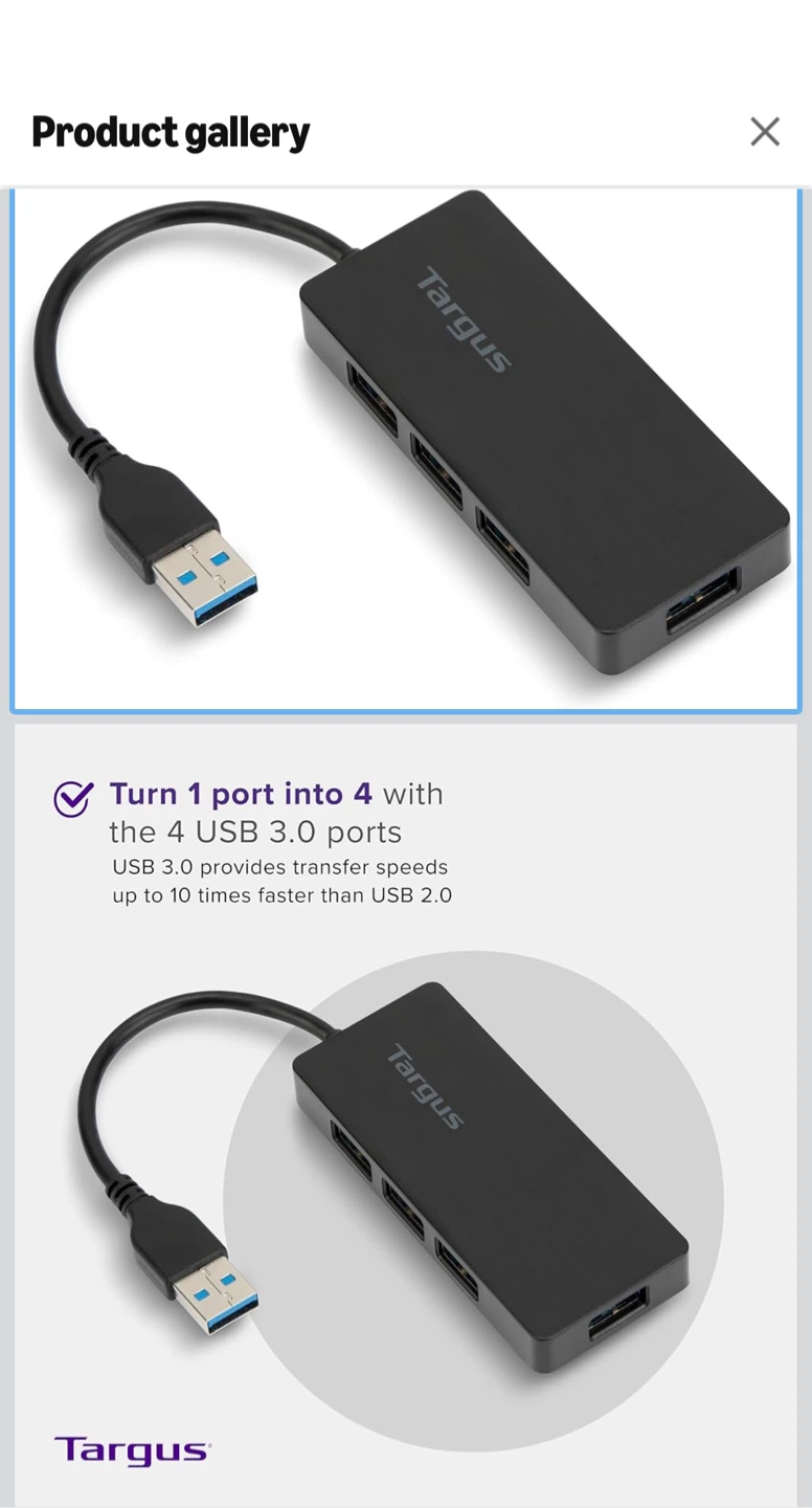Targus USB 3.0 4-Port Hub