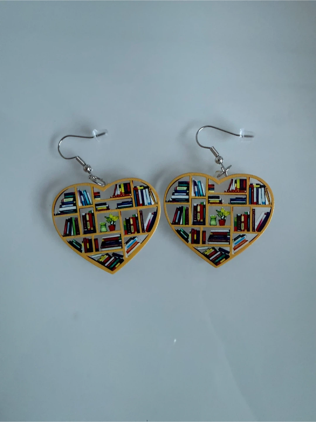 Brand new Heart-Shaped Bookshelf Earrings