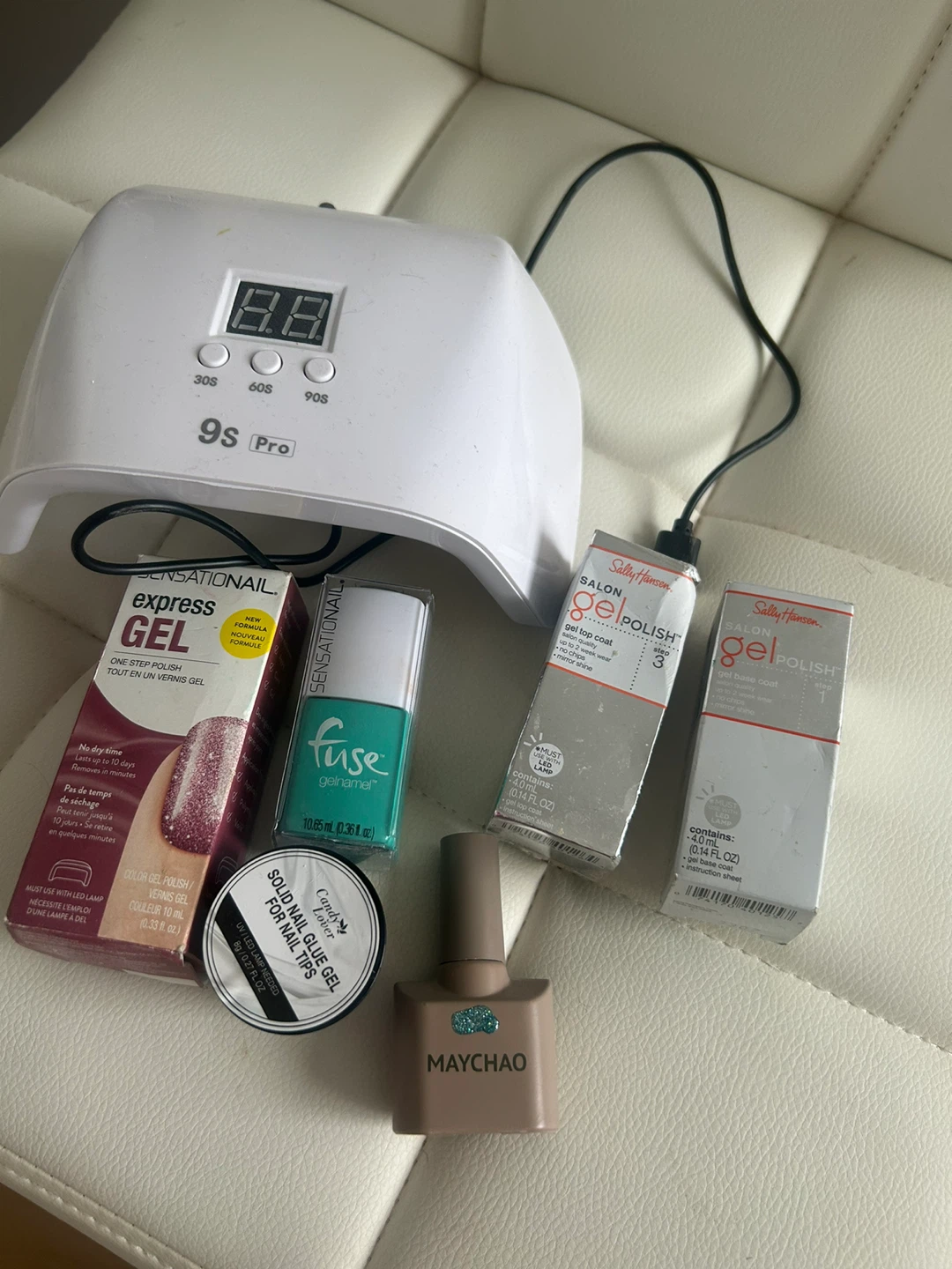 Nail Polish, Gel, and LED Lamp Set