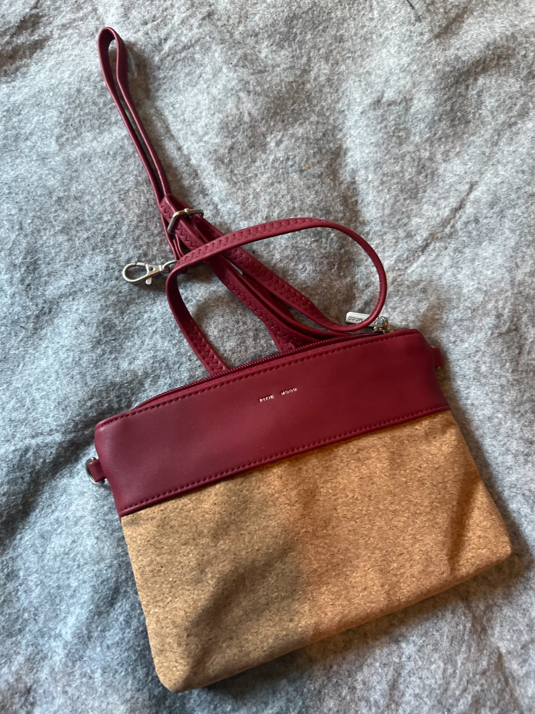 Pixie Mood Cork & Burgundy Crossbody Bag