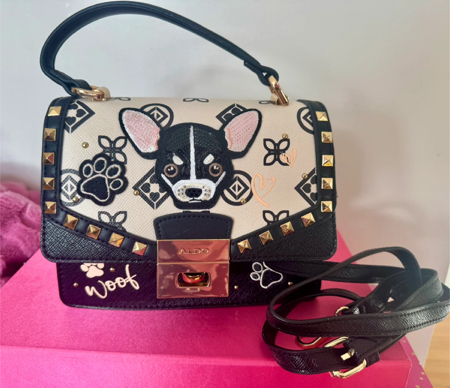 ALDO Dog Print Crossbody Bag