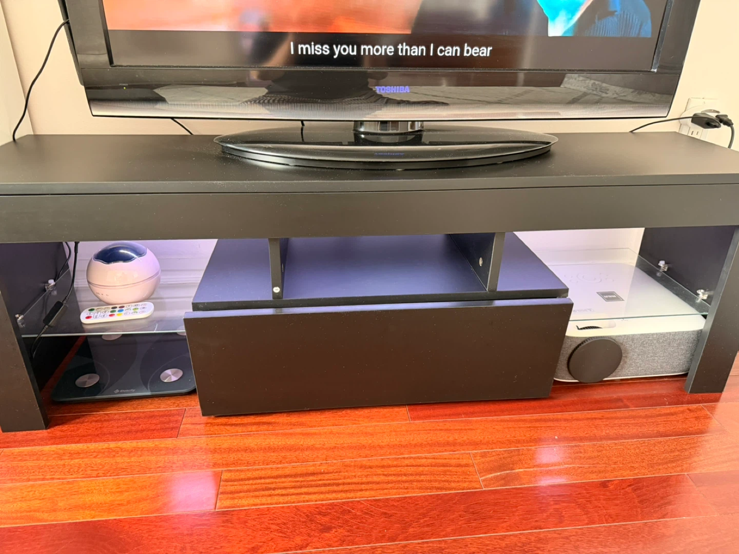 LED TV Stand - Black Entertainment Center - photo 2
