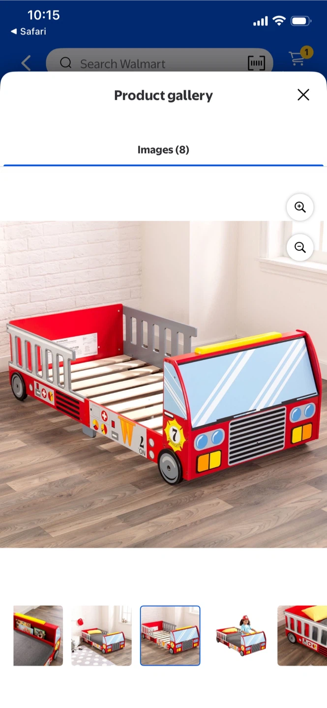 KidKraft Fire Truck Toddler Bed - Red