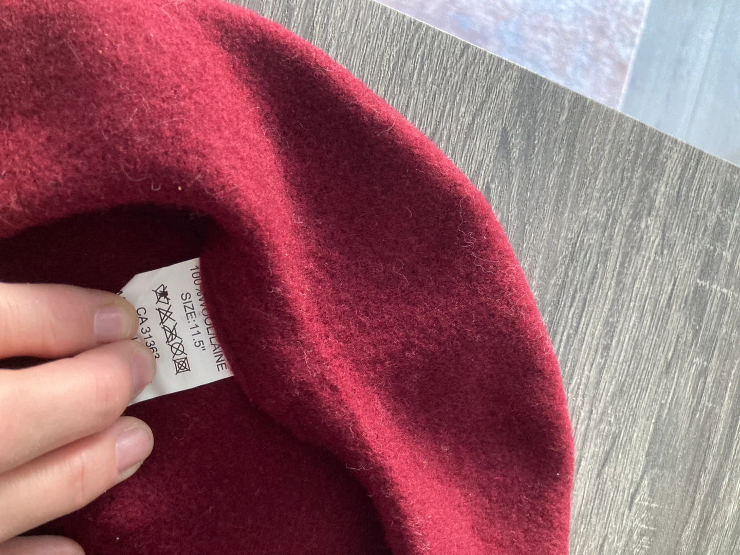 Burgundy Wool Beret - Size 11.5" - photo 2