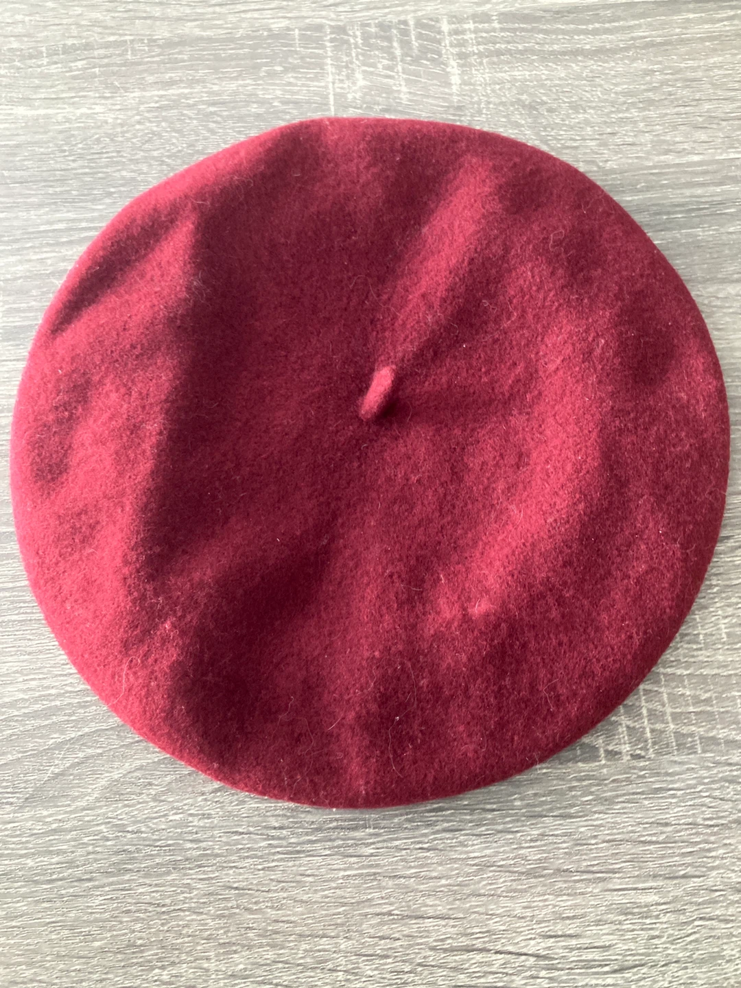 Burgundy Wool Beret - Size 11.5"
