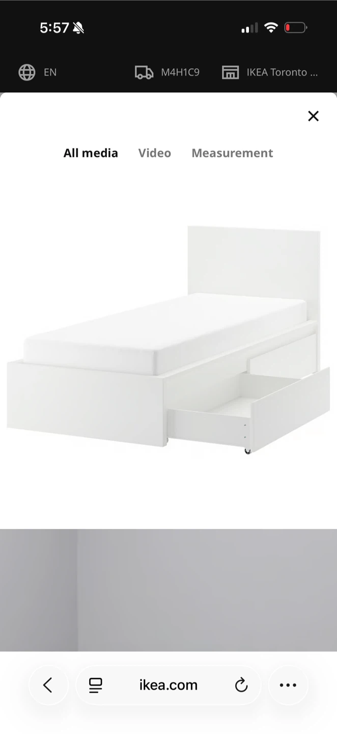 IKEA Brimnes Bed Frame with Storage