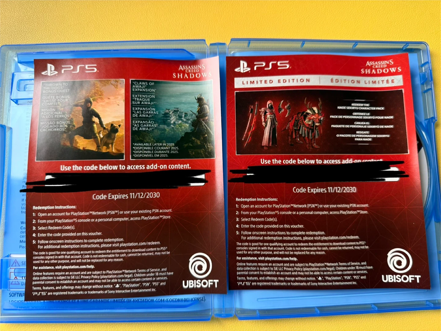 Assassin's Creed Shadows - PS5 Game - plus codes - like new - photo 2