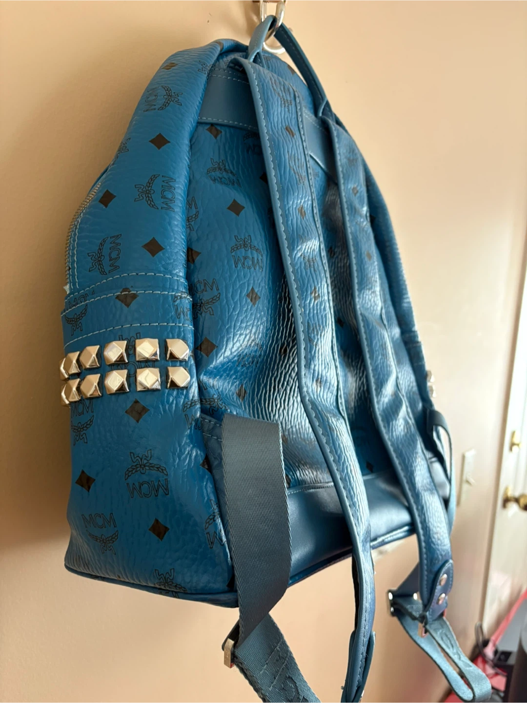MCM Blue Backpack with Studs - photo 3