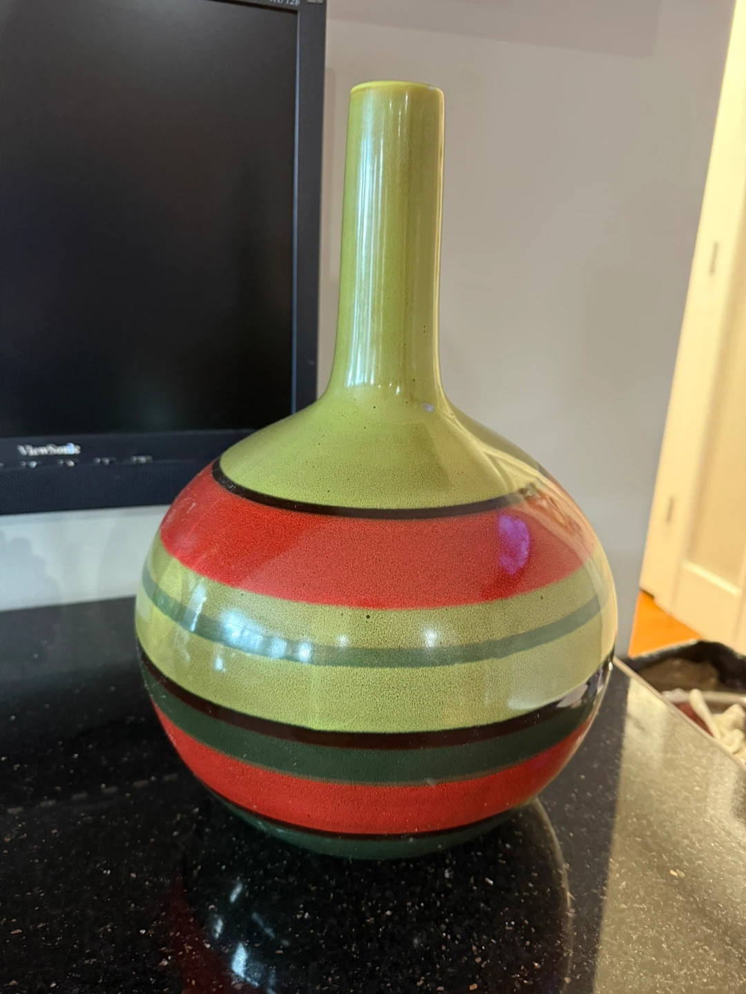 Striped Ceramic Vase