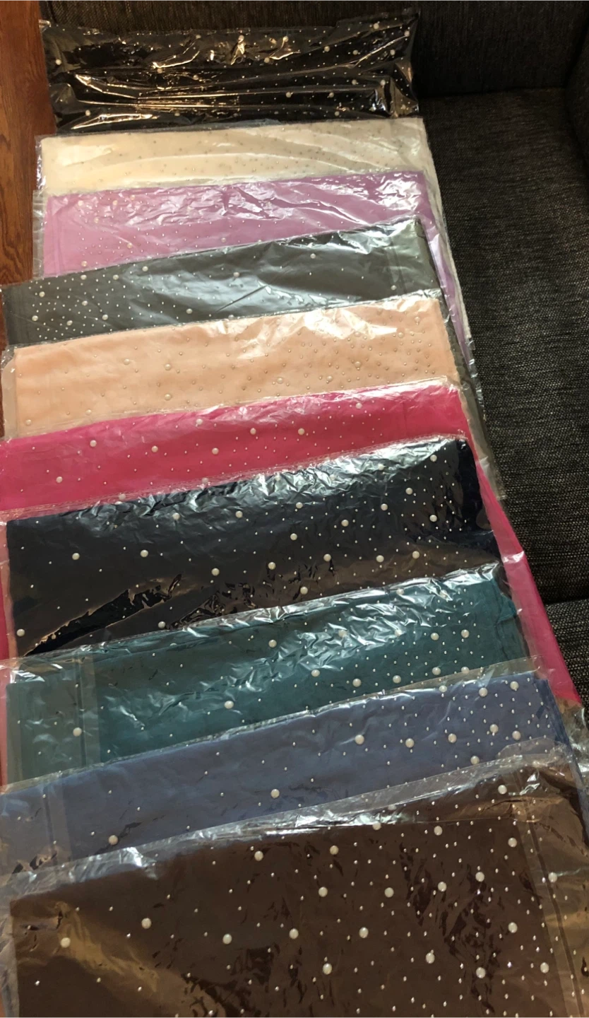Thin Pink Pearl Scarf/Shawl/Hijab/Dupatta - photo 2