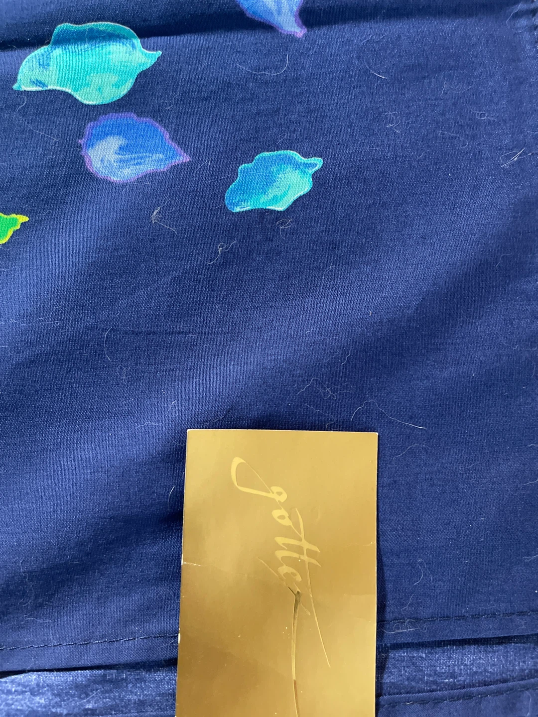 56” x52 “ Gottex Navy Blue Floral Tablecloth - photo 2