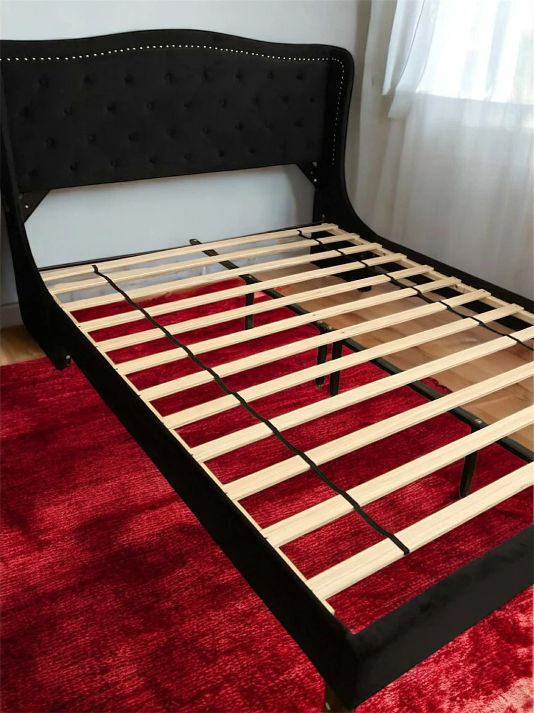 Black Upholstered Bed Frame