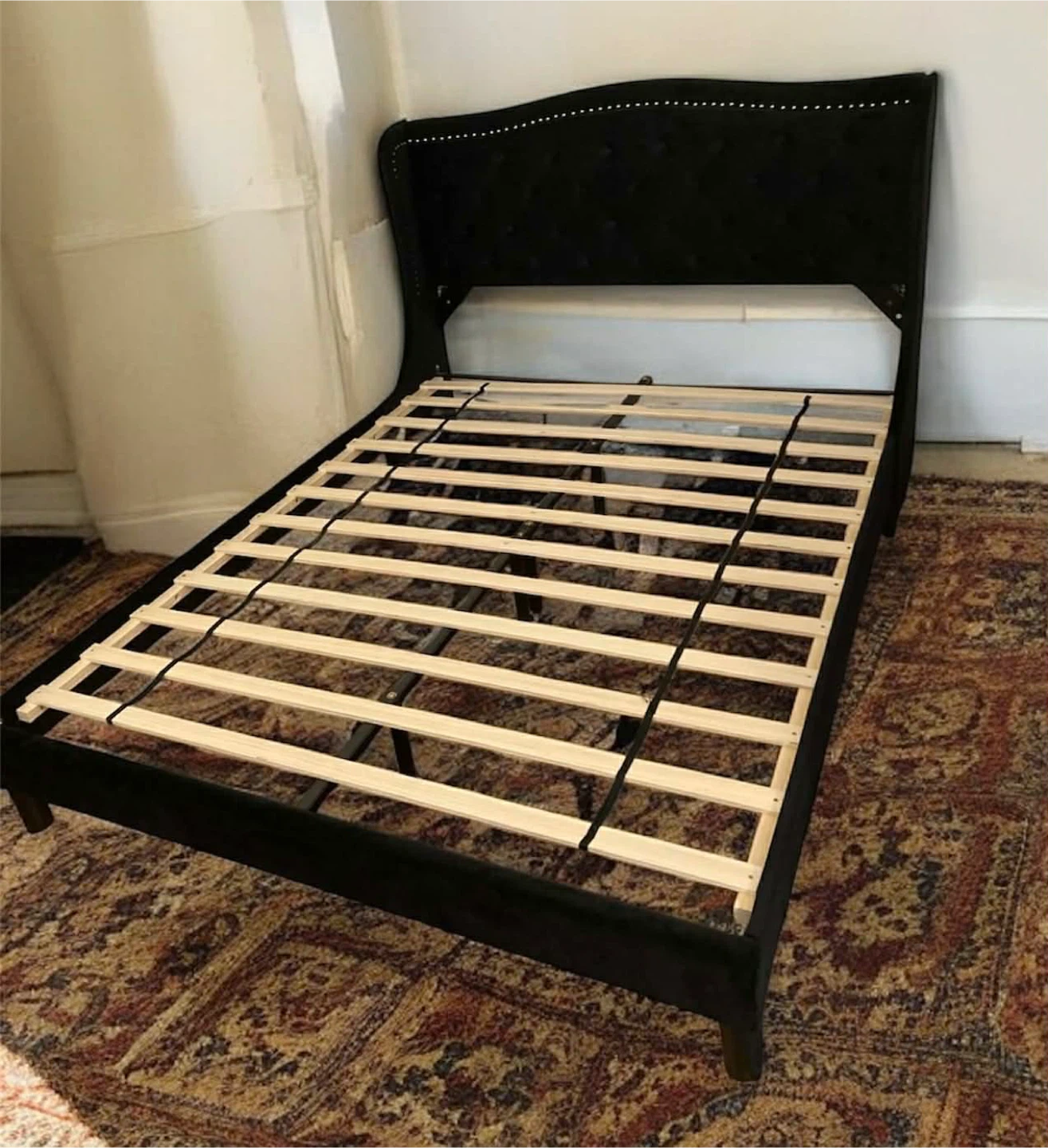 Black Upholstered Bed Frame - photo 2