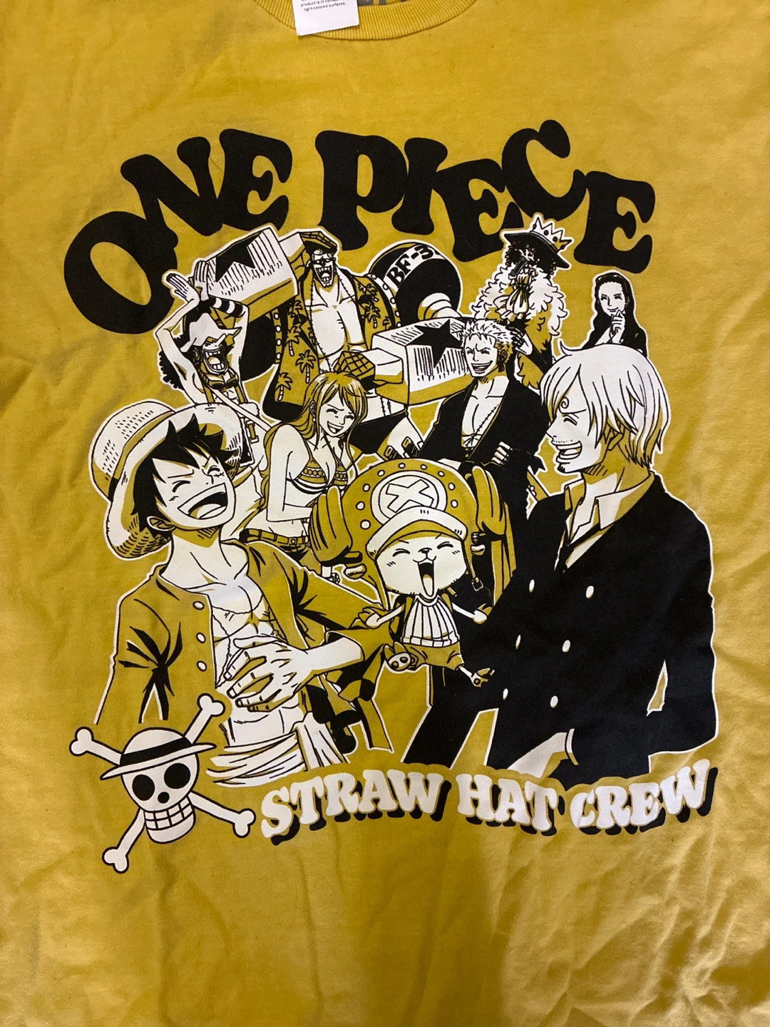 New One Piece Straw Hat Crew Yellow T-Shirt - photo 2