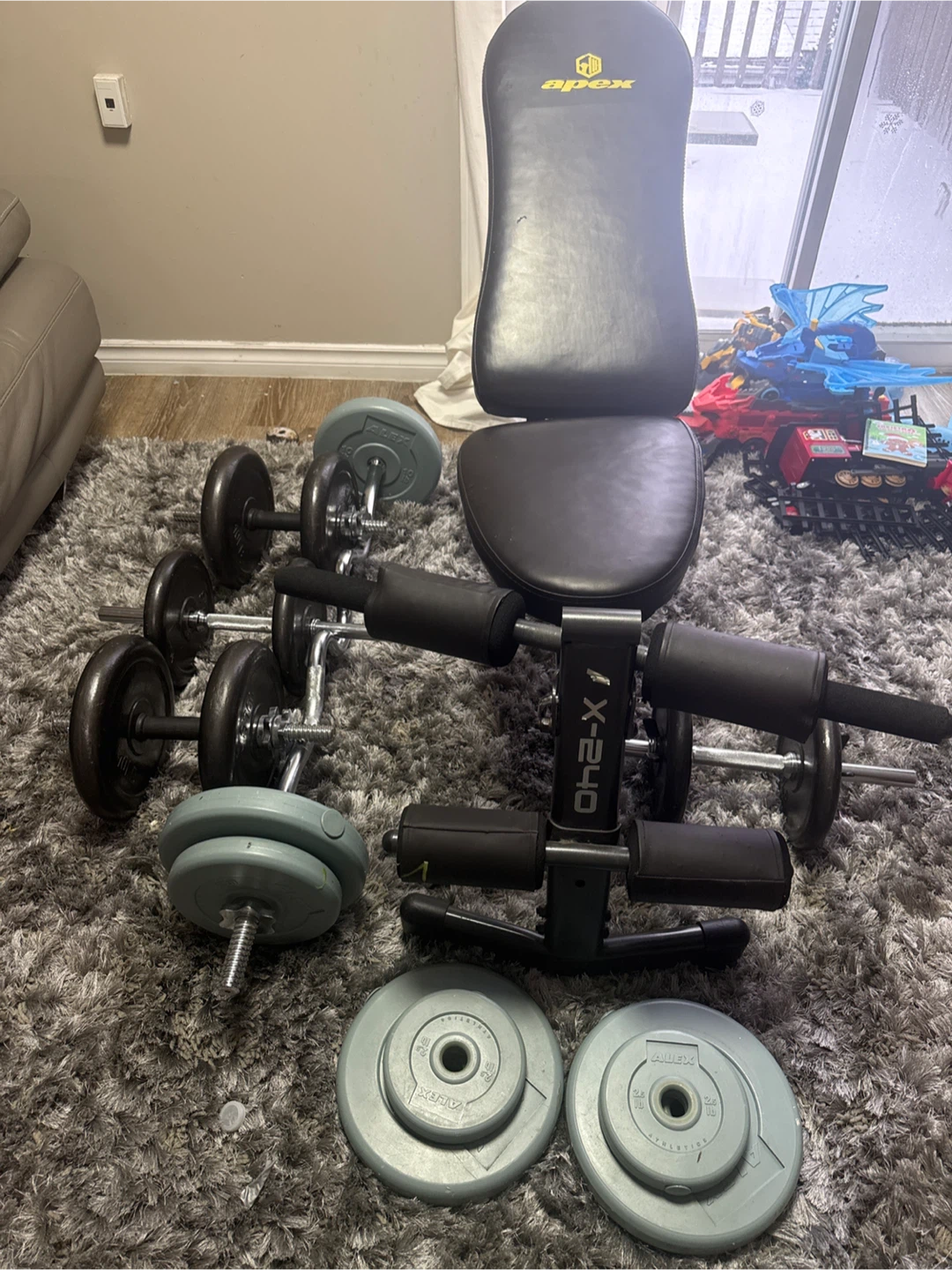 Apex X-240 Weight Bench with Weights