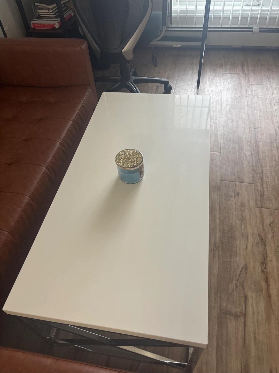 White & Chrome Coffee Table