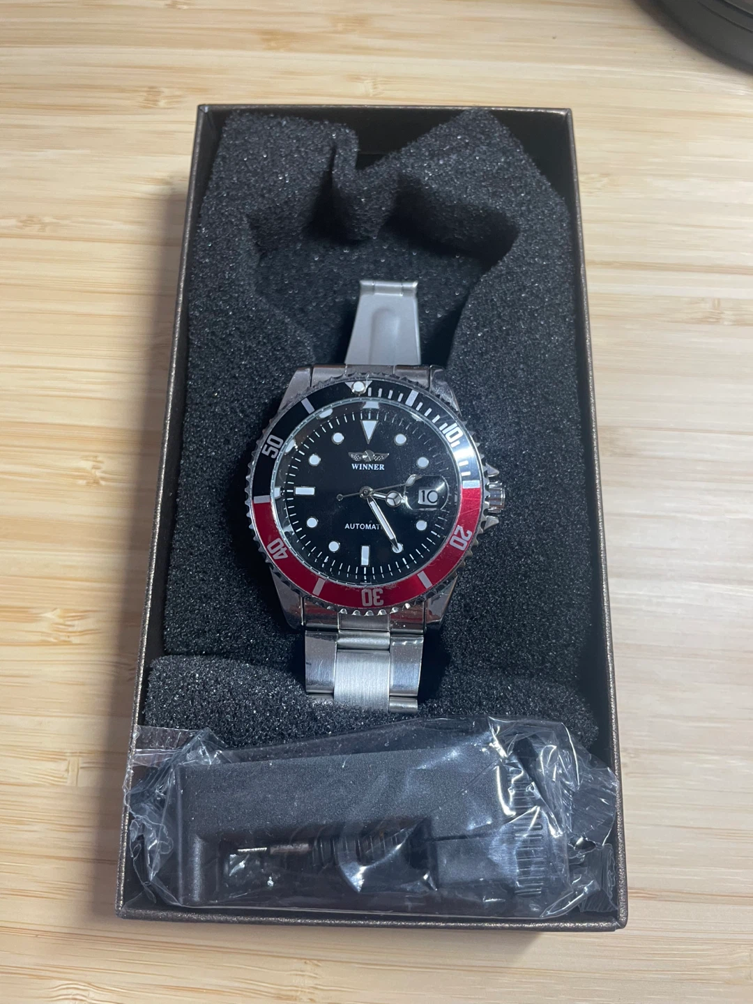 Winner Automatic Watch - Silver & Black