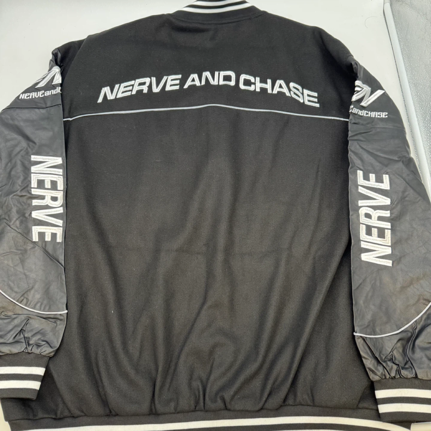 Racing Varsity Jacket Men’s 5XL Black Snap Button Bomber NEW - photo 5