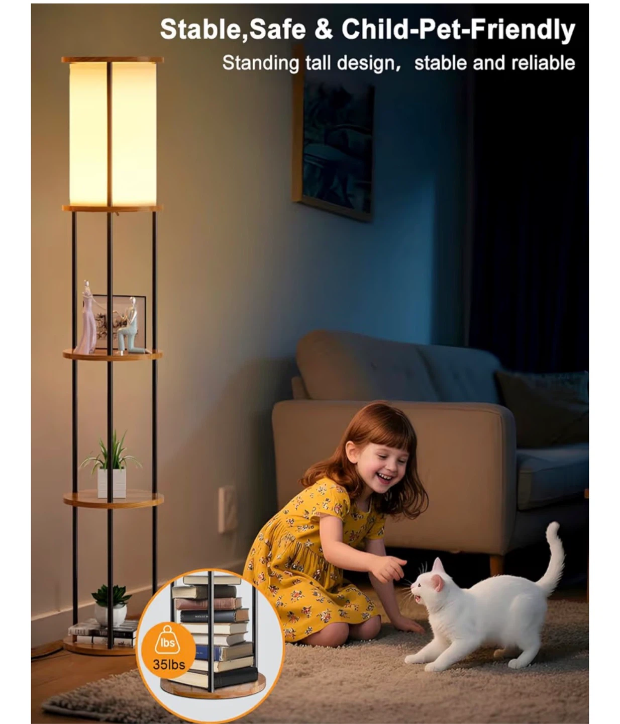 Room Essentials Floor Lamp with Shelves - photo 5