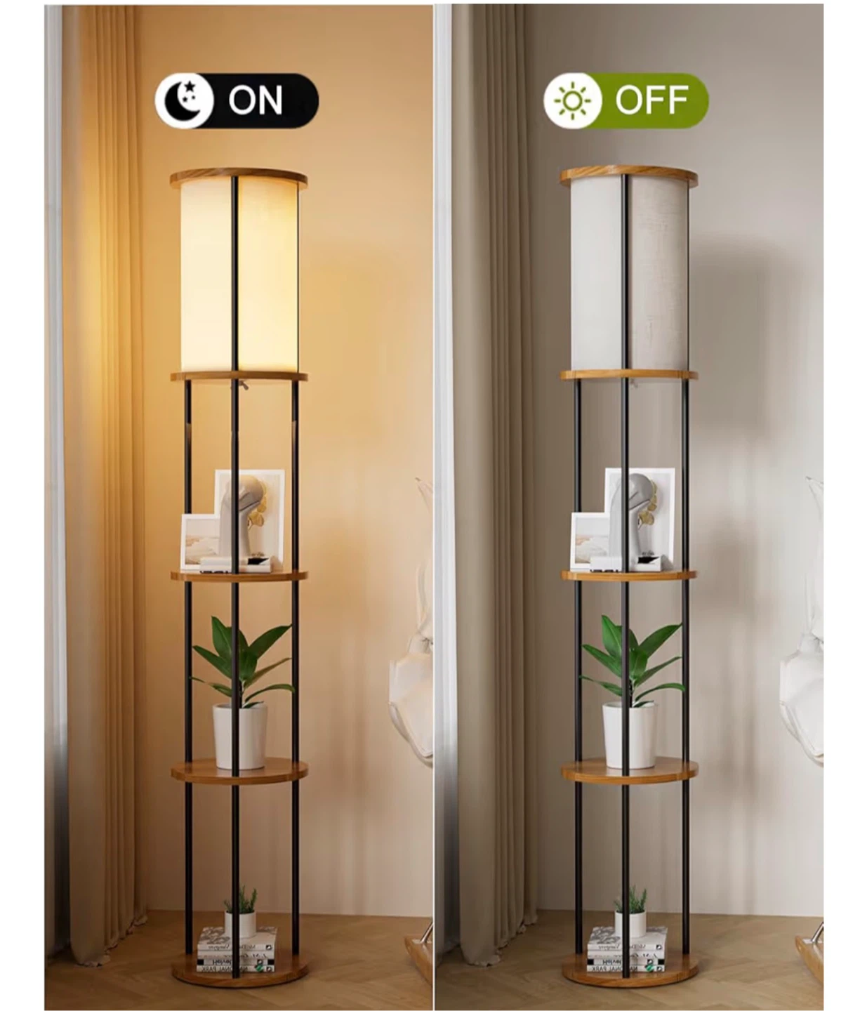 Room Essentials Floor Lamp with Shelves