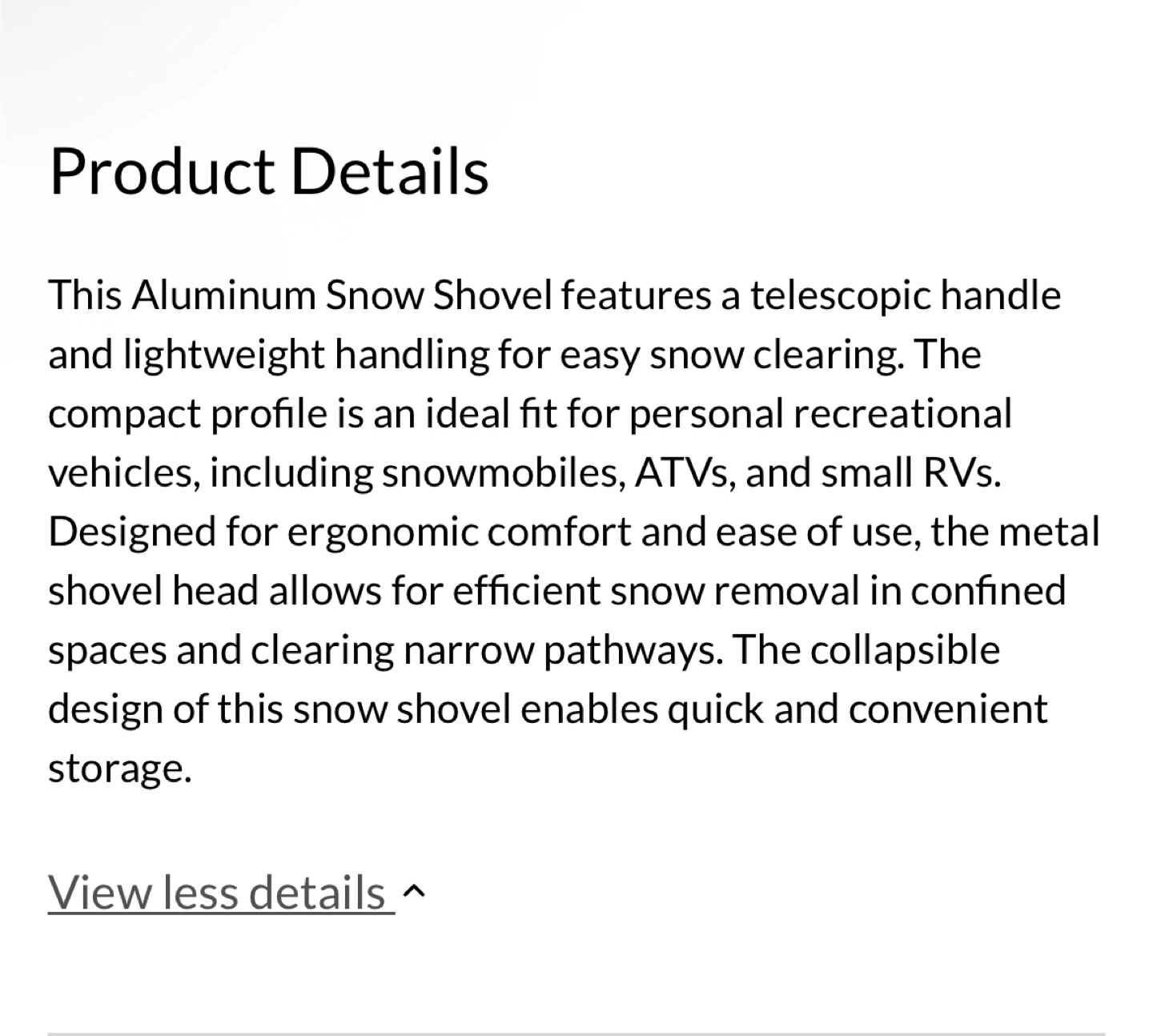 Aluminum Snow Shovel with Telescopic Handle - photo 4