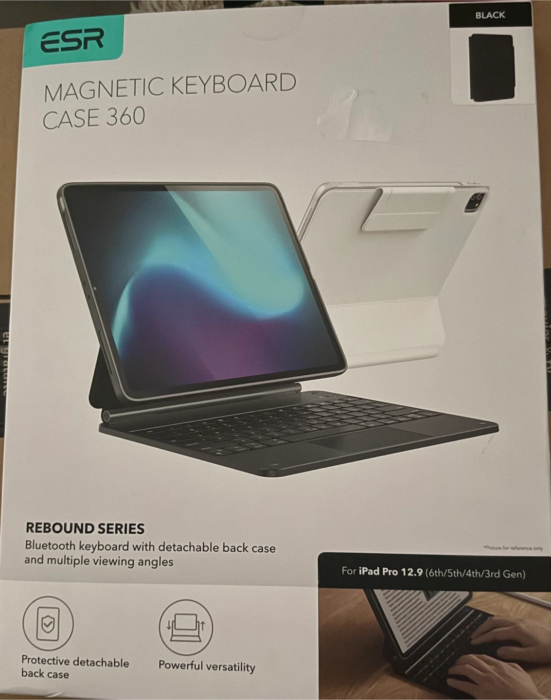 ESR Magnetic Keyboard Case 360 for iPad Pro 12.9 Black
