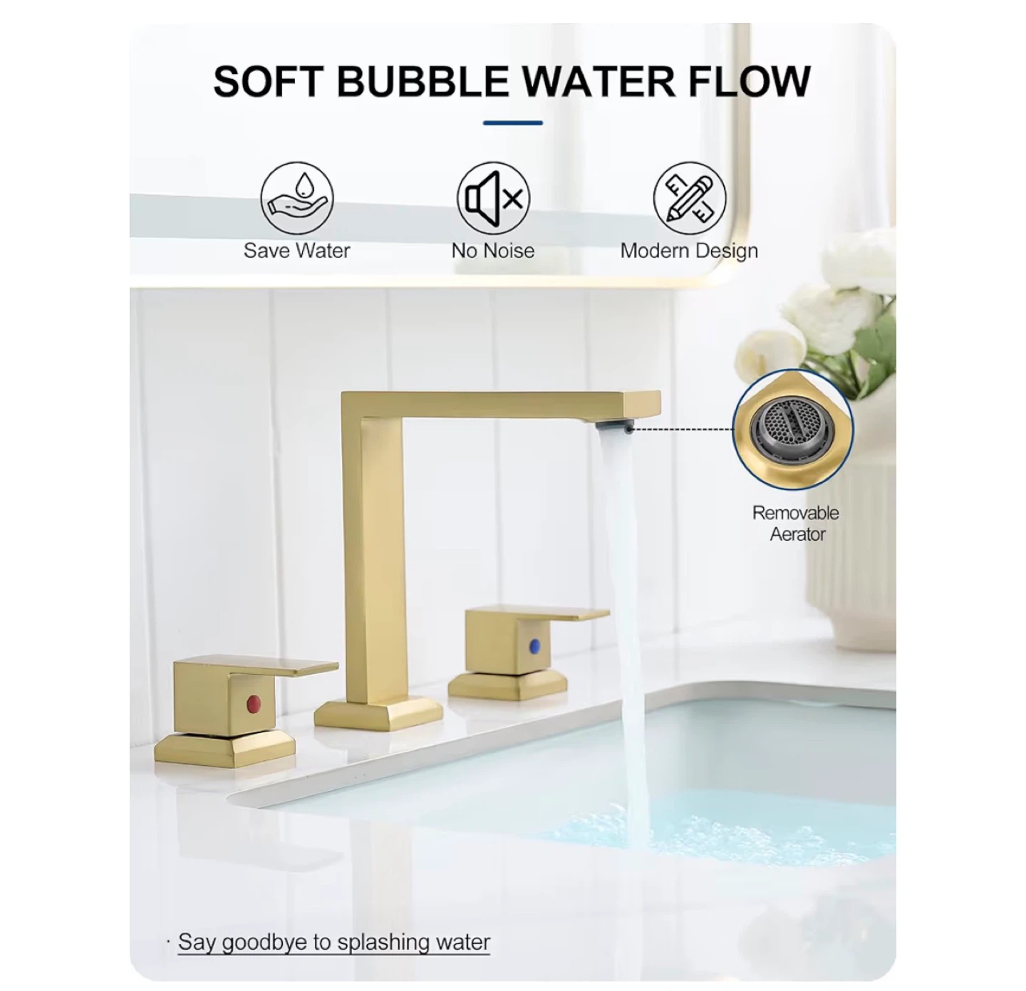 HEMYMTAP Gold Bathroom Faucet with Pop Up Drain - photo 5
